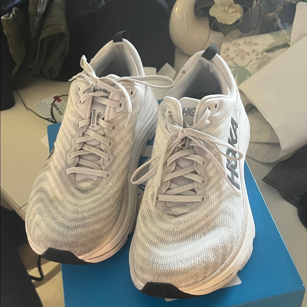 Hoka White and Gray Men's Sneakers - Picture 2 of 5